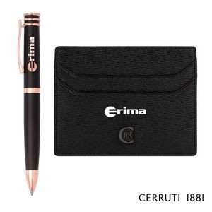 Cerruti 1881® Bond Card Holder & Austin Ballpoint Pen Gift Set - Black