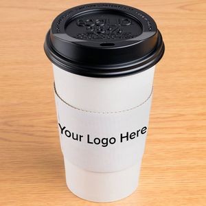 Custom Printed White Coffee Sleeves for 12-20 oz. Cups