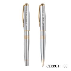 Cerruti 1881® Bicolore Ballpoint Pen & Rollerball Pen Gift Set - Chrome