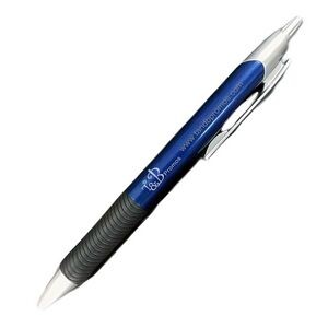 Custom Metal Ballpoint Click Pen w/ Ridged Grip