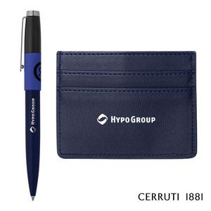Cerruti 1881® Brick Ballpoint Pen & Card Holder Gift Set - Navy