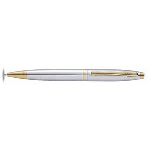 Cross Calais Ballpoint Pen In Chrome With Gold Trim