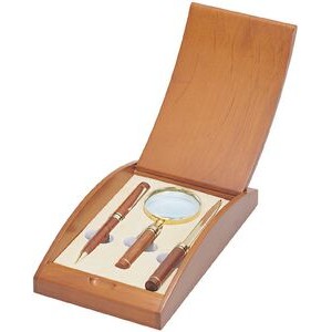 Rosewood Pen w/Letter Opener and Magnifier Set