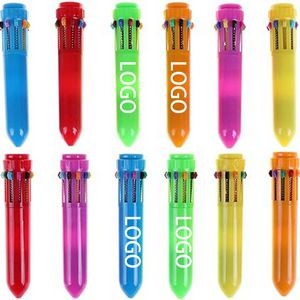 Christmas 10 In 1 Mini Retractable Pen Multi-Color