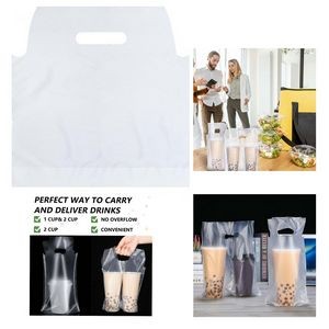 12.2 x 10.2 Inches Clear Double Cup Plastic Bag With Handle