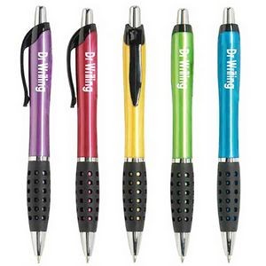Ballpoint Pen w/Stylish Grip Section and Accent Clip