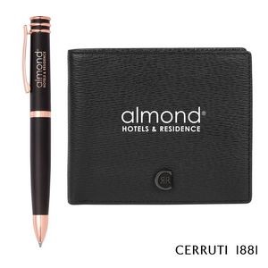 Cerruti 1881® Bond Card Wallet & Austin Ballpoint Pen Gift Set - Black