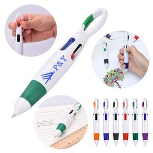 Four Color Ballpoint Pen with Carabiner