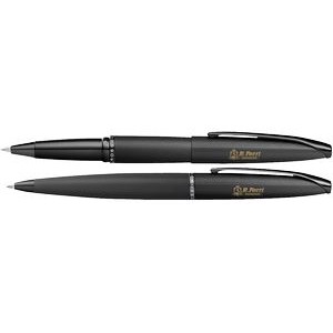 Cross® ATX® Brushed Black Etched Diamond Pattern Ballpoint & Rollerball Pen Set