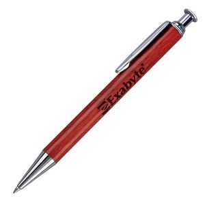 Terrific Timber-7 Click Action Ballpoint Pen w/Shiny Chrome Trim
