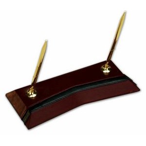 Contemporary Leather Double Pen Stand