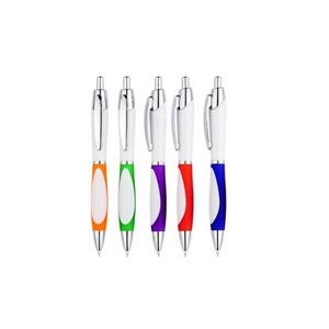 Curved Barrel Ballpoint Pen with window Grip
