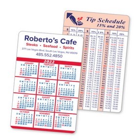 2 Color Calendar and Information Panel Wallet Card