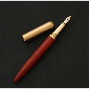 The Hemmingway Handmade Red Rosewood & Brass Fountain Pen (15Cmx13Mm) 1.7 Oz.