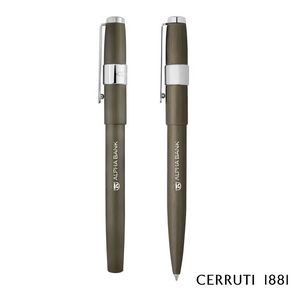 Cerruti 1881® Block Brushed Ballpoint Pen & Fountain Pen Gift Set - Gun
