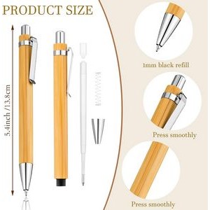 Bamboo Retractable Ballpoint Pen Black Ink