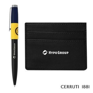 Cerruti 1881® Brick Ballpoint Pen & Card Holder Gift Set - Black