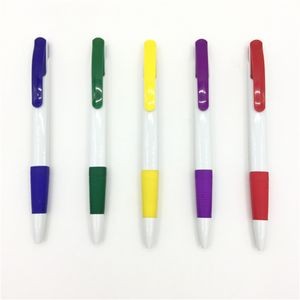 Color Trim White Barrel Plastic Pen