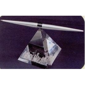 Helicopter Pen W/ Crystal Pyramid Base (Screened)
