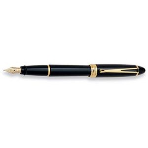 Aurora Ipsilon Deluxe Black w/Gold Trim Fountain Pen