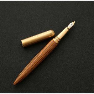 The Hemmingway Handmade Zebra Wood & Brass Fountain Pen (15Cmx13Mm)