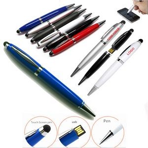 Three-In-One Metal Touch USB Pen