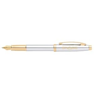 Sheaffer® 100 Bright Chrome Fountain Pen With Gold Tone Trims