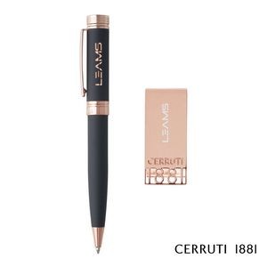 Cerruti 1881® Zoom Ballpoint Pen & Money Clip Gift Set - Navy/Rose