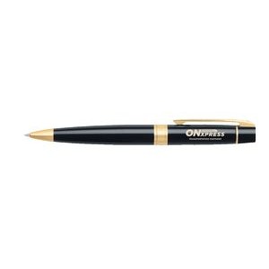 Sheaffer® 300 Glossy Black Barrel Ballpoint Pen With Gold Trims