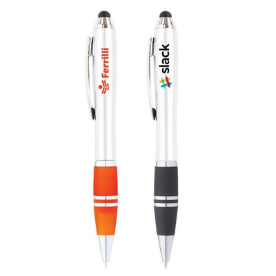 Blitz Silver Twist Action Stylus Ballpoint Pen