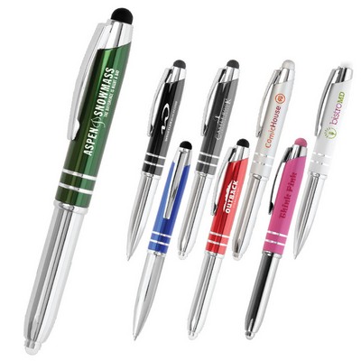 Flasher 3-in-1 Stylus Pen & LED Flashlight Stylus Ballpoint Pen