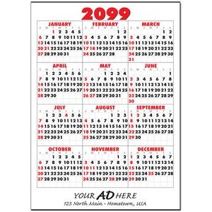 Big Numbers Year View Calendar