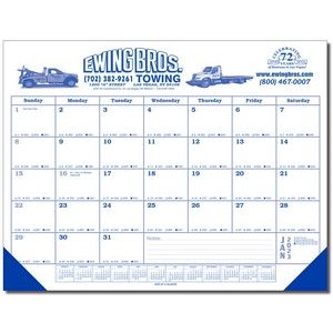 Jumbo Desk Pad Calendar - Blue Datepad w/Year at Bottom