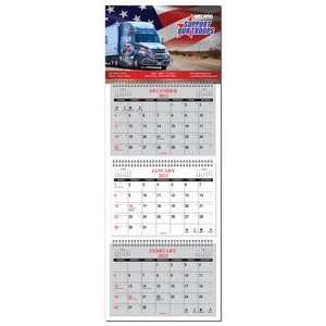Three Month in View Four Panel Wall Calendar - Full color