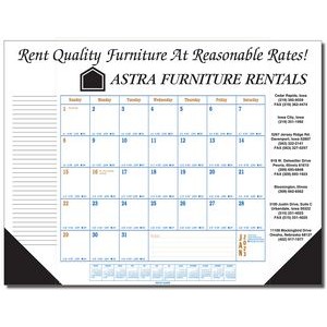 Jumbo Desk Pad Calendar - Blue/Gold Datepad w/Side Imprint