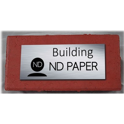 1.4" x 2.9" - Red Clay Bricks with Silver Plate