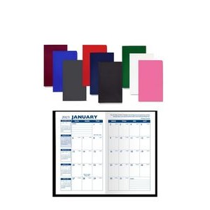 Monthly Pocket Planner with Suedine Vinyl Cover