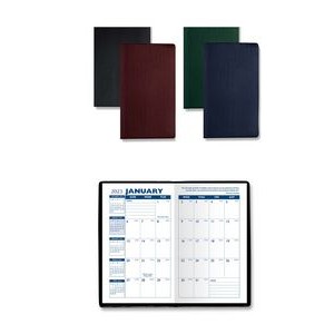 Monthly Pocket Planner with Castillion Leather-Like Vinyl Cover