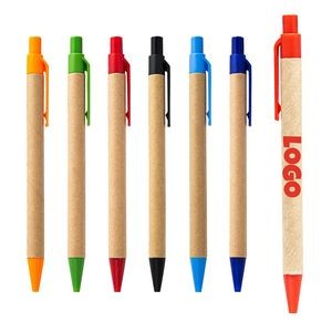 Retractable Eco-friendly Paper Barrel Ballpoint Pen
