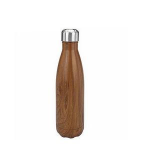 17 oz. Woodgrain Cascade Stainless Steel Water Bottle