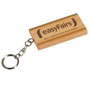 Eco-Friendly 2 Gb 2 Tone Bamboo Flip Style USB Flash Drive Keychain (S)