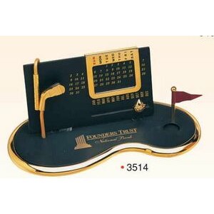 Gold Plated Perpetual Desk Calendar w/ Base (Screened) - ON SALE - LIMITED STOCK