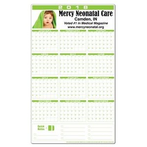 Full Color Premium Plastic Write-on/ Wipe-off Year-at-a-Glance Calendar (Vertical)