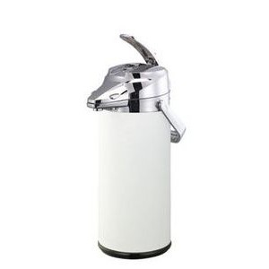 2.2 Liter Signa-Air White Powder Coated Vacuum Lined Airpot w/Chrome Lid