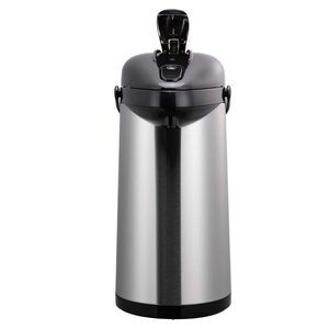 3 Liter SteelVac™ Glass Lined Airpot w/Lever Pump Lid (Brushed Stainless)