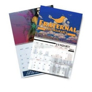 9" x 12" - 24 page - Custom Color Wall Calendar - 28 Pages - 100lb. Gloss Text