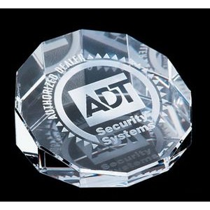 Crystal Awards / Crystal Beveled Round Paperweight