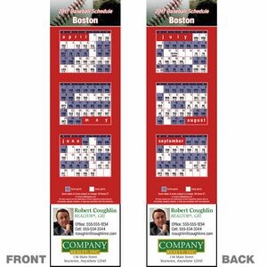Boston Pro Baseball Schedule Bookmark (2"x8 1/2")