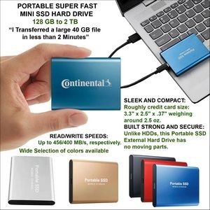 Portable Super Fast Mini SSD Hard Drive 256GB