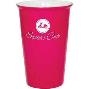 14 Oz. Pink Ceramic Latte Cup, Engraved